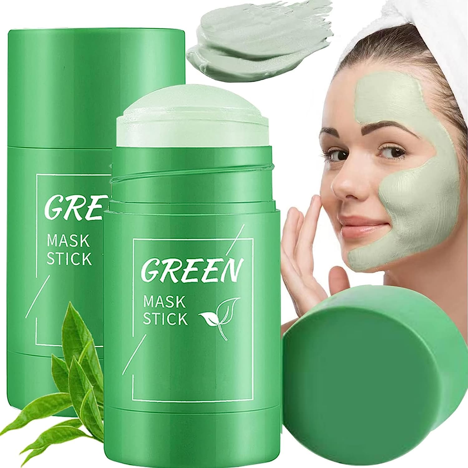 Green Tea Mask Stick,Clay Mask, Face Mask Skin Care,Green Tea Deep Cleanse Mask Stick, Blackhead Remover and Oil-Control,Perfect for Women and Men’s Skincare